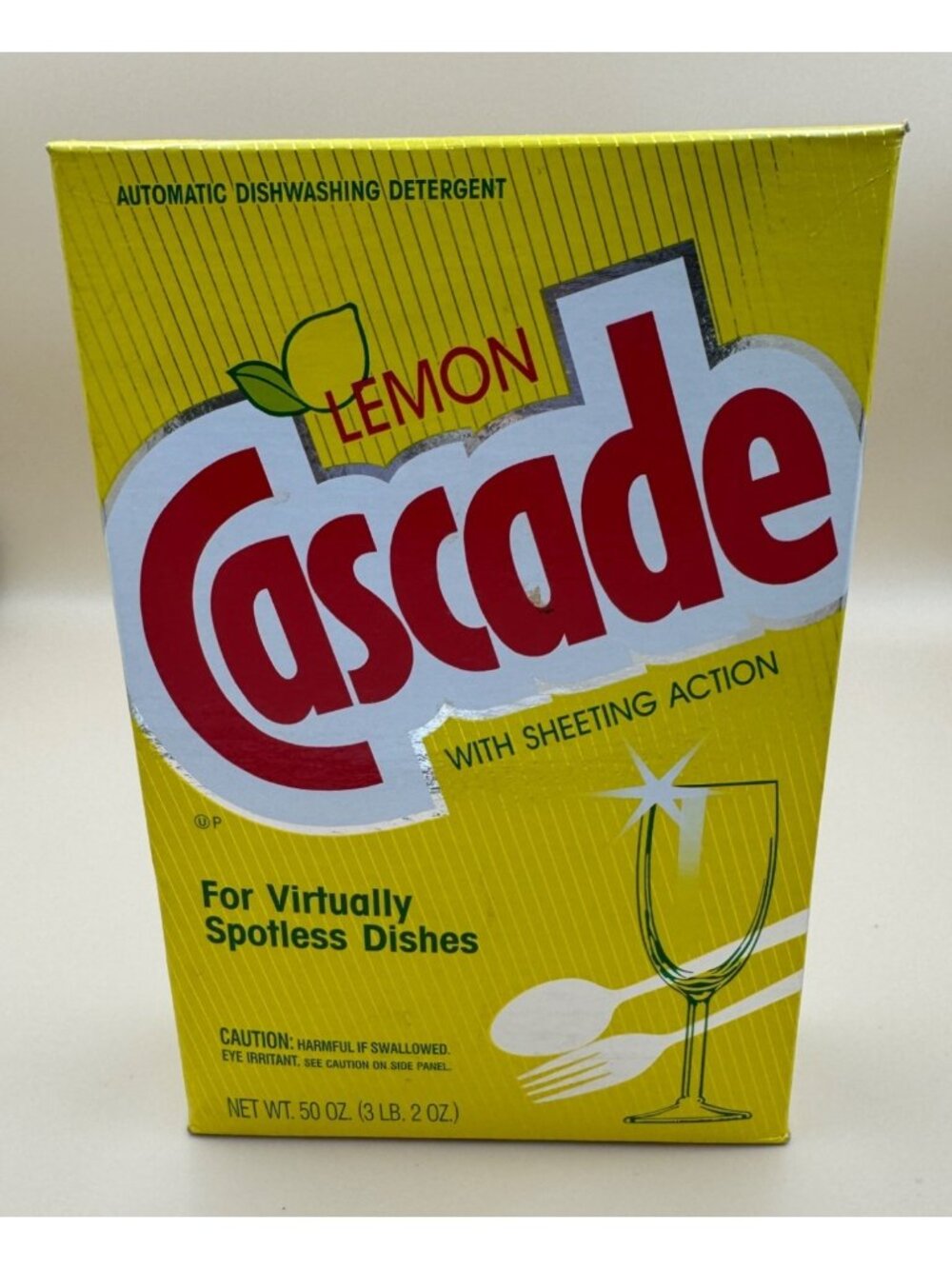 Vtg Cascade Lemon Dishwashing Detergent 50 oz Powder Prop 1992 75% Full